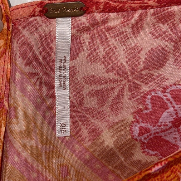 Free People Tied to You Tank Floral Pink / Brown Orange - Picture 4 of 6